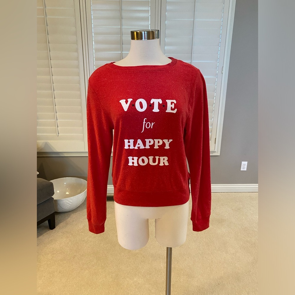 WildFox Vote For Happy Hour Sweatshirt (NWT) Size Small